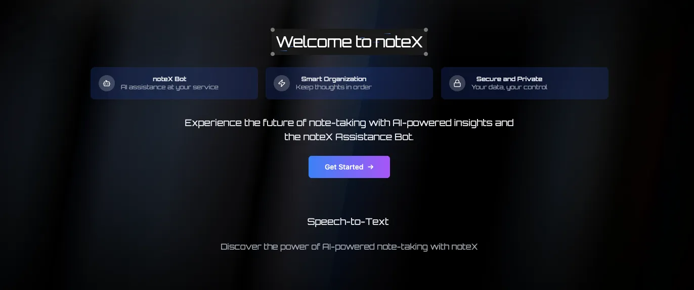 Notex interface